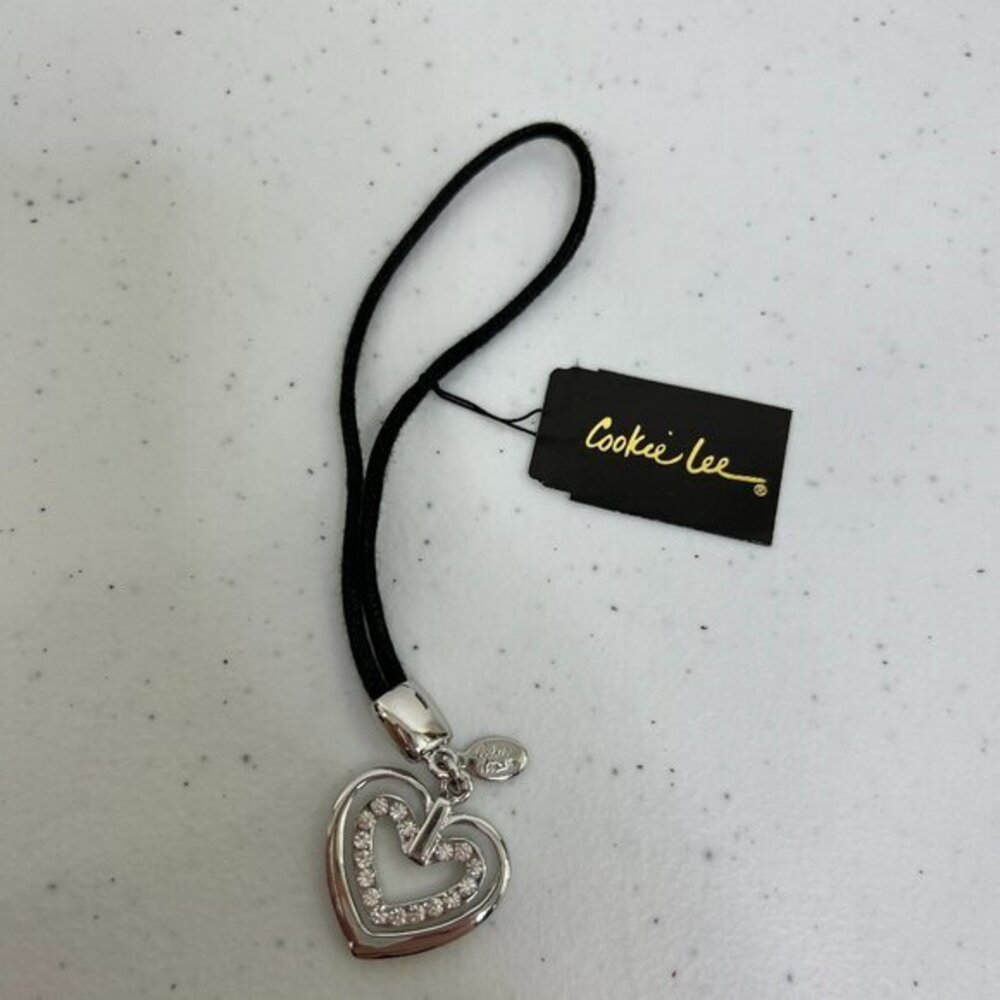 NWT Cookie Lee Genuine Crystals Heart Charm Hostess Gift Keychain Bracelet‎ New,